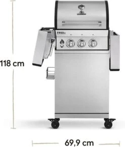 Burnhard Gas BBQ FRED JR. Deluxe - 2 Branders - Incl. Keramische Infraroodbrander & Afdekhoes - Deluxe -Keukenartikelen Series Winkel 1027x1200 1