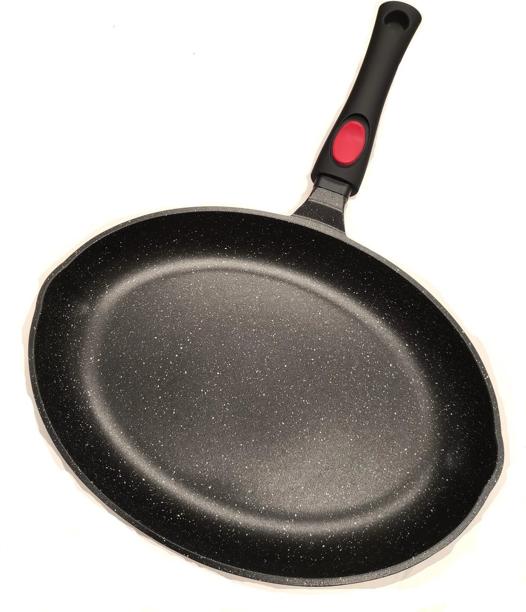 Satoshi Vispan Ø34 CM - Afneembare Handgreep - Marble Coating - Gietaluminium 3 Satoshi Vispan Ø34 CM - Afneembare Handgreep - Marble Coating - Gietaluminium