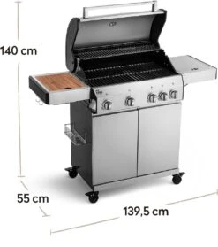 Burnhard Gas BBQ Big FRED Deluxe - 4 Branders - Incl. Keramische Infraroodbrander & Afdekhoes - Deluxe -Keukenartikelen Series Winkel 1063x1200 4