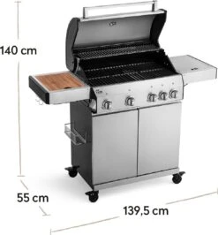 Burnhard Gas BBQ Big FRED Deluxe - 4 Branders - Incl. Keramische Infraroodbrander & Afdekhoes - Deluxe -Keukenartikelen Series Winkel 1113x1200 5