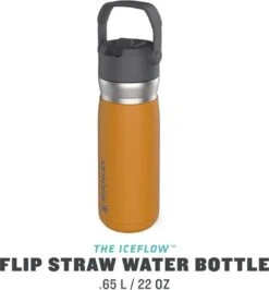 Stanley The IceFlow™ Flip Straw Water Bottle 0,65L - Thermosfles - Saffron -Keukenartikelen Series Winkel 1114x1200