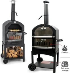 MaxxGarden Pizza Oven Buiten - Houtskool – Incl. Pizzasteen - 45x65x158cm -Keukenartikelen Series Winkel 1146x1200 2