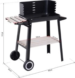 Verrijdbare Barbecue – Houtskool/Briketten - Verstelbare Grillplaat – Houten Tafel – Winscherm – Gewicht 5.9kg -Keukenartikelen Series Winkel 1150x1200 2