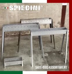 Spiedini Saté-bbq Bali 40 Mini - Kleine, Smalle Houtskoolbarbecue Met Horizontaal Rooster Voor Sate Of Andere Spiesjes - 40 Cm Lang, 11 Cm Breed, 14 Cm Hoog - Ideaal Voor Tuin- Of Open Haard, Of Balkon - Materiaal: Gealuminiseerd Ijzer -Keukenartikelen Series Winkel 1153x1200 2