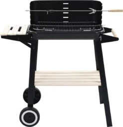 Verrijdbare Barbecue – Houtskool/Briketten - Verstelbare Grillplaat – Houten Tafel – Winscherm – Gewicht 5.9kg -Keukenartikelen Series Winkel 1161x1200 1