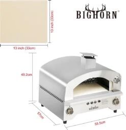 Bighorn Outdoor Edelstaal Gas Pizza Oven - Draagbare Gas Barbecue - Edelstaal -Model SRGG20001 -Keukenartikelen Series Winkel 1169x1200 4