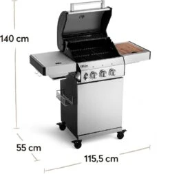 Burnhard Gas BBQ FRED JR. Deluxe - 2 Branders - Incl. Keramische Infraroodbrander & Afdekhoes - Deluxe -Keukenartikelen Series Winkel 1170x1200 4