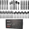 Deleca 6 Persoons Bestekset (36-delig) - Lepels, Messen, Vorken & Steakmessen - Vaatwasserbestendig - Zwart / RVS -Keukenartikelen Series Winkel 1193x1200 3