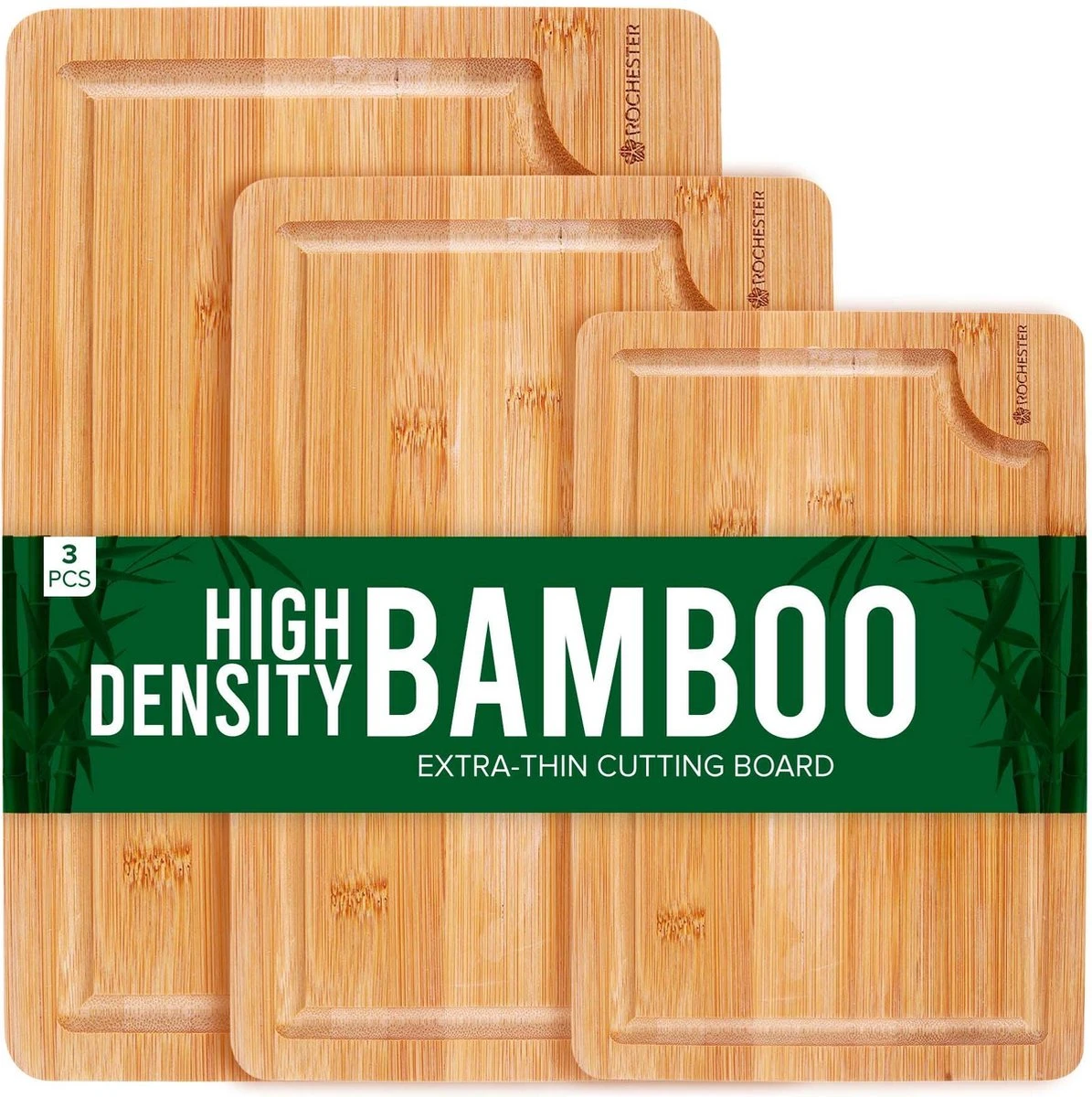 Rochester Snijplanken Hout – Borrelplank – Serveerplank - 3-Delig – Organisch Bamboe – Luxe Design – Hygienisch En Duurzaam 3 Rochester Snijplanken Hout – Borrelplank – Serveerplank - 3-Delig – Organisch Bamboe – Luxe Design – Hygienisch En Duurzaam