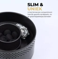 Ozocozy BBQ-ONE Houtskool Tafelbarbecue - Ø30 Cm- Zwart - Incl. Draagtas, Siliconen Bakkwast En RVS-Barbecuetang -Keukenartikelen Series Winkel 1197x1200 10