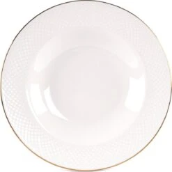 LeRijn® Serviesset Deventer 6 Persoons - 18 Delig - Licht Crème Wit Met Gouden Rand En Motief - Dinerborden - Soepborden - Dessertborden - Borden Servies - Bordenset -Keukenartikelen Series Winkel 1198x1200 15