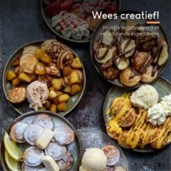 Ocina Poffertjespan – Combo Pack – 19 Poffertjes – Poffertjesmaker – Poffertjespan Inductie – Poffertjespan Electrisch – Gietijzeren Pan - Inclusief Doseerfles, Handvaten, 6x Poffertjesvorken En Invetkwast – Gratis Receptenboek -Keukenartikelen Series Winkel 1198x1200 8