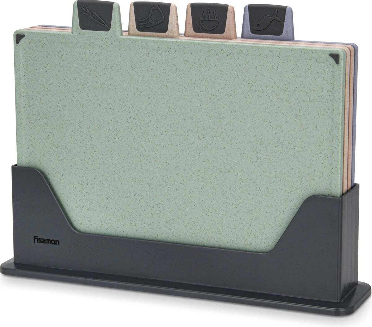 Fissman Luxe Index Snijplankenset - Met Houder - 4 Stuks - 30x22.5cm 3 Fissman Luxe Index Snijplankenset - Met Houder - 4 Stuks - 30x22.5cm