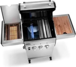 Burnhard Gas BBQ FRED JR. Deluxe - 2 Branders - Incl. Keramische Infraroodbrander & Afdekhoes - Deluxe -Keukenartikelen Series Winkel 1200x1057 1