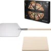 Navaris Pizzasteen XL Voor Oven En Barbecue - Rechthoekige Pizzaplaat 38 X 30 Cm - Inclusief Pizzaschep Met Extra Lang Handvat En Receptenboek -Keukenartikelen Series Winkel 1200x1087