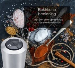 KROMS Peper En Zoutmolen Set - Peper En Zoutmolen Set Elektrisch -2 In 1 - Instelbare Maalgraad - Pepermolen - Zoutmolen - Peper En Zoutmolen Elektrisch 11 KROMS Peper En Zoutmolen Set - Peper En Zoutmolen Set Elektrisch -2 In 1 - Instelbare Maalgraad - Pepermolen - Zoutmolen - Peper En Zoutmolen Elektrisch -Keukenartikelen Series Winkel 1200x1094 3