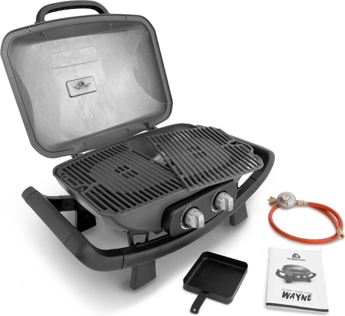 Burnhard Draagbare 2-Branders Gasbarbecue - Afdekhoes - BBQ Wayne 5 Burnhard Draagbare 2-Branders Gasbarbecue - Afdekhoes - BBQ Wayne - Afbeelding 3