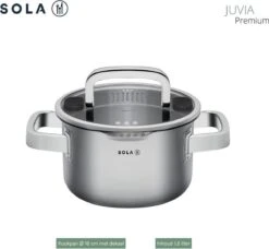 Sola Pannenset Juvia - 4 Delig - Ø 16,16,18,20 Cm - Zilver - RVS - Sandwichbodem -Keukenartikelen Series Winkel 1200x1110 2