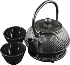 SakuraTea - Theepot Set - 4-delig - Gietijzer - Zwart - 0.8L - 2 Kopjes (100ml) -Keukenartikelen Series Winkel 1200x1113 6