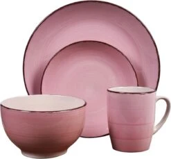 Excellent Houseware Excellent Serviesset 16 Delig - Aardewerk - Roze -Keukenartikelen Series Winkel 1200x1114 1
