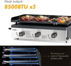 Bighorn Plancha Grill - Gasbarbecue – Tabletop – Draagbaar – 3 Branders -Keukenartikelen Series Winkel 1200x1118 3