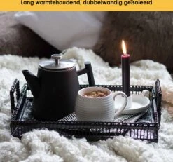 Silberthal - Theepot Met Filter - 1 L - RVS Dubbelwandig - Zwart - Cadeau -Keukenartikelen Series Winkel 1200x1123 1