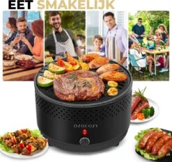 Ozocozy BBQ-ONE Houtskool Tafelbarbecue - Ø30 Cm- Zwart - Incl. Draagtas, Siliconen Bakkwast En RVS-Barbecuetang -Keukenartikelen Series Winkel 1200x1133 4