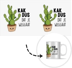 Mok - Koffiemok - Spreuken - Quote - 'Kak Dus Dat Je Weggaat' - Baan - Mokken - 350 ML - Beker - Koffiemokken - Theemok - Mok Met Tekst -Keukenartikelen Series Winkel 1200x1134