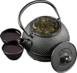 SakuraTea - Theepot Set - 4-delig - Gietijzer - Zwart - 0.8L - 2 Kopjes (100ml) -Keukenartikelen Series Winkel 1200x1142 1