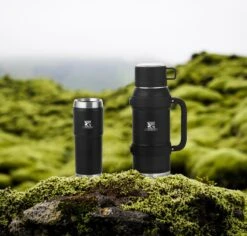 MacGyver RVS Thermoskan 1.5 Ltr – RVS Thermosbeker 0,55 Ltr - Langdurig Warm/koud - Zwart -Keukenartikelen Series Winkel 1200x1145