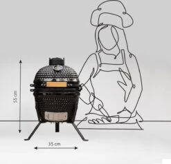 BluMill Kamado BBQ Egg - Kamado 13 Inch - Incl. Vlees Thermometer - Houtskoolbarbecues - Zwart - Ø 27cm -Keukenartikelen Series Winkel 1200x1156 2