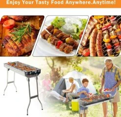 Uten - Houtskoolbarbecue - Opvouwbare Barbecue - Houtskoolbarbecues - Draagbare Camping Barbecue - 430 Roestvrij Staal Grill BBQ - 5-10 Persoon Tuin Buitenfeest - Zilver -Keukenartikelen Series Winkel 1200x1162 8