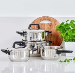 Gero Erik Kookpannenset - 4-delig - RVS - Inductie -Keukenartikelen Series Winkel 1200x1167