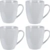 Excellent Houseware Set Van 4x Stuks Bekers/mokken Wit 380 Ml Van Porselein - Melkbekers -Keukenartikelen Series Winkel 1200x1170 3