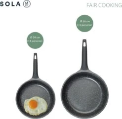 Sola Koekenpan Fair Cooking - Ø 28 Cm - Zwart/wit - Aluminium - Antiaanbaklaag 20 Sola Koekenpan Fair Cooking - Ø 28 Cm - Zwart/wit - Aluminium - Antiaanbaklaag -Keukenartikelen Series Winkel 1200x1171 1