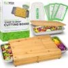 Ecowize 3-in-1 Bamboe Snijplank Met Opvangbak - Snijplank Hout Incl. 3 Roestvrijstalen Opvangbakjes Met Bamboe Deksel, 4 Inzetbare Raspen - Groentesnijder, Hakblok, Borrelplank, Tapasplank, Broodplank - 40x30cm - Duurzaam Cadeau -Keukenartikelen Series Winkel 1200x1175 5