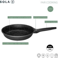 Sola Koekenpan Fair Cooking - Ø 28 Cm - Zwart/wit - Aluminium - Antiaanbaklaag 19 Sola Koekenpan Fair Cooking - Ø 28 Cm - Zwart/wit - Aluminium - Antiaanbaklaag -Keukenartikelen Series Winkel 1200x1189