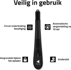 Oplaadbare Lange Elektrische Aansteker - Zwart - Duurzame Plasma Aansteker - Inclusief Cadeauverpakking - BBQ - Kaarsen -Keukenartikelen Series Winkel 1200x1190 5