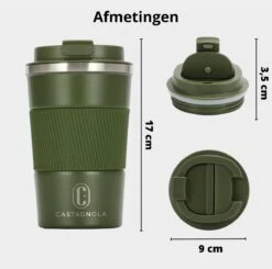 Castagnola Design RVS Koffiebeker To Go - Groen - 380ml - Thermosbeker - Theebeker -Keukenartikelen Series Winkel 1200x1191 14