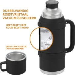 MacGyver RVS Thermoskan 1.5 Ltr – RVS Thermosbeker 0,55 Ltr - Langdurig Warm/koud - Zwart -Keukenartikelen Series Winkel 1200x1198 22