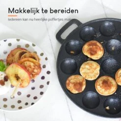 Ocina Poffertjespan – Combo Pack – 19 Poffertjes – Poffertjesmaker – Poffertjespan Inductie – Poffertjespan Electrisch – Gietijzeren Pan - Inclusief Doseerfles, Handvaten, 6x Poffertjesvorken En Invetkwast – Gratis Receptenboek -Keukenartikelen Series Winkel 1200x1198 4