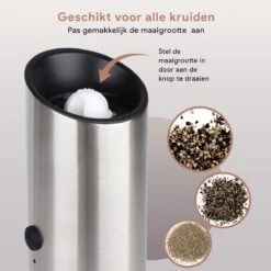 DODANA Premium Peper - & Zoutmolen Elektrisch - 1 Stuk - Pepermolen - Zoutmolen - Oplaadbaar - USB - Elektrische Pepermolen - RVS - Zwaartekracht Functie - LED Lamp - Nl Handleiding - Incl Borsteltje 14 DODANA Premium Peper - & Zoutmolen Elektrisch - 1 Stuk - Pepermolen - Zoutmolen - Oplaadbaar - USB - Elektrische Pepermolen - RVS - Zwaartekracht Functie - LED Lamp - Nl Handleiding - Incl Borsteltje -Keukenartikelen Series Winkel 1200x1199 14