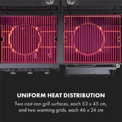 Klarstein Kingsville Double Barbecue - Houtskool- En Gasbarbecue - Smoker BBQ - Inclusief Deksels En Thermometer - Met 2 Roosters - Zwart -Keukenartikelen Series Winkel 1200x1200 1042