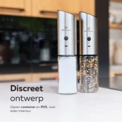 101Products Peper- & Zoutmolen Elektrisch - USB Oplaadbaar - Pepermolen - Zoutmolen - RVS -Keukenartikelen Series Winkel 1200x1200 1126