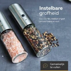 101Products Peper- & Zoutmolen Elektrisch - USB Oplaadbaar - Pepermolen - Zoutmolen - RVS -Keukenartikelen Series Winkel 1200x1200 1127