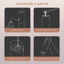 DODANA Premium Peper - & Zoutmolen Elektrisch - 1 Stuk - Pepermolen - Zoutmolen - Oplaadbaar - USB - Elektrische Pepermolen - RVS - Zwaartekracht Functie - LED Lamp - Nl Handleiding - Incl Borsteltje 17 DODANA Premium Peper - & Zoutmolen Elektrisch - 1 Stuk - Pepermolen - Zoutmolen - Oplaadbaar - USB - Elektrische Pepermolen - RVS - Zwaartekracht Functie - LED Lamp - Nl Handleiding - Incl Borsteltje -Keukenartikelen Series Winkel 1200x1200 1134