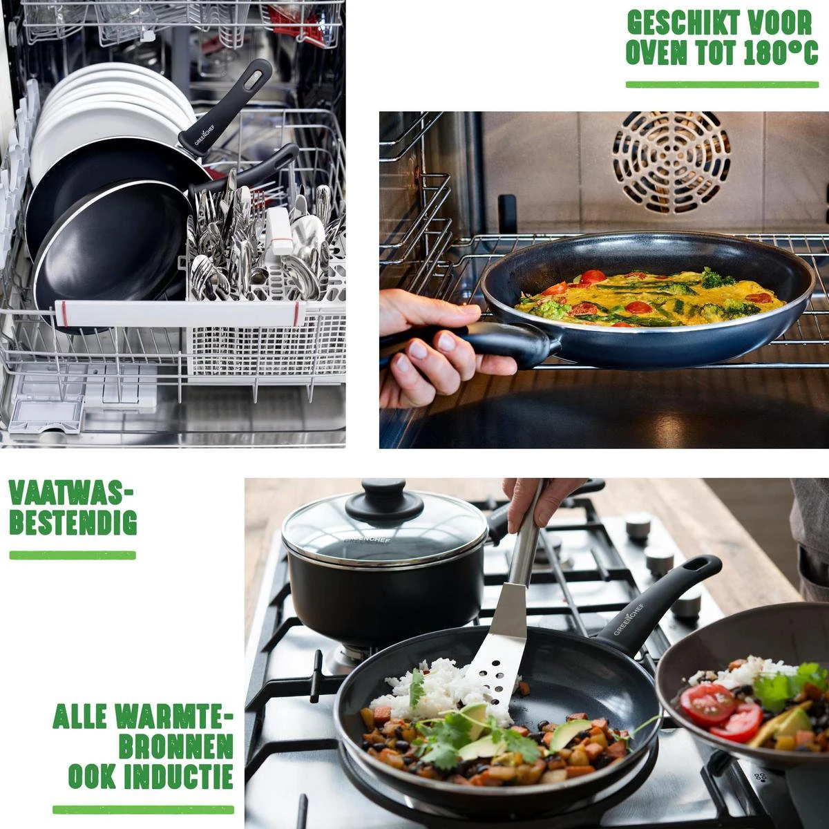 GreenChef Soft Grip Pannenset - 10-Delig - Keramisch - Inductie 9 GreenChef Soft Grip Pannenset - 10-Delig - Keramisch - Inductie - Afbeelding 7