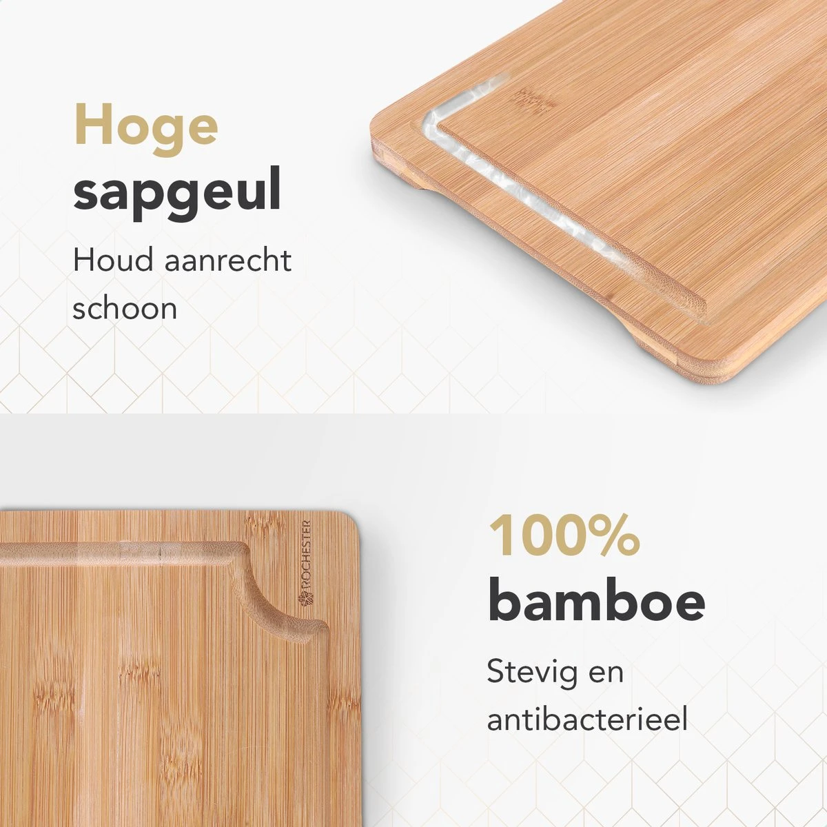 Rochester Snijplanken Hout – Borrelplank – Serveerplank - 3-Delig – Organisch Bamboe – Luxe Design – Hygienisch En Duurzaam 10 Rochester Snijplanken Hout – Borrelplank – Serveerplank - 3-Delig – Organisch Bamboe – Luxe Design – Hygienisch En Duurzaam - Afbeelding 8