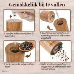 Dieux® - Peper En Zoutmolen Set - Cilinder Vorm - 22CM - Zout Peper Kruiden - 2 Stuks - Acacia Hout - Instelbare Maalgraad - Duurzaam - Luxe Kwaliteit - Hervulbaar - Pepermolen - Zoutmolen - BBQ Accesoires - Pasen 12 Dieux® - Peper En Zoutmolen Set - Cilinder Vorm - 22CM - Zout Peper Kruiden - 2 Stuks - Acacia Hout - Instelbare Maalgraad - Duurzaam - Luxe Kwaliteit - Hervulbaar - Pepermolen - Zoutmolen - BBQ Accesoires - Pasen -Keukenartikelen Series Winkel 1200x1200 1207