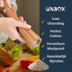 UNBOX Peper En Zoutmolen Set - Pepermolen - Zoutmolen - BBQ Accesoires - Acacia Hout - RVS -Keukenartikelen Series Winkel 1200x1200 1214